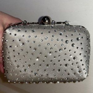 Silver, sparkly clutch